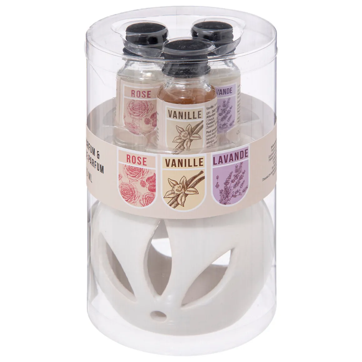 Brûle-parfum avec 3 huiles