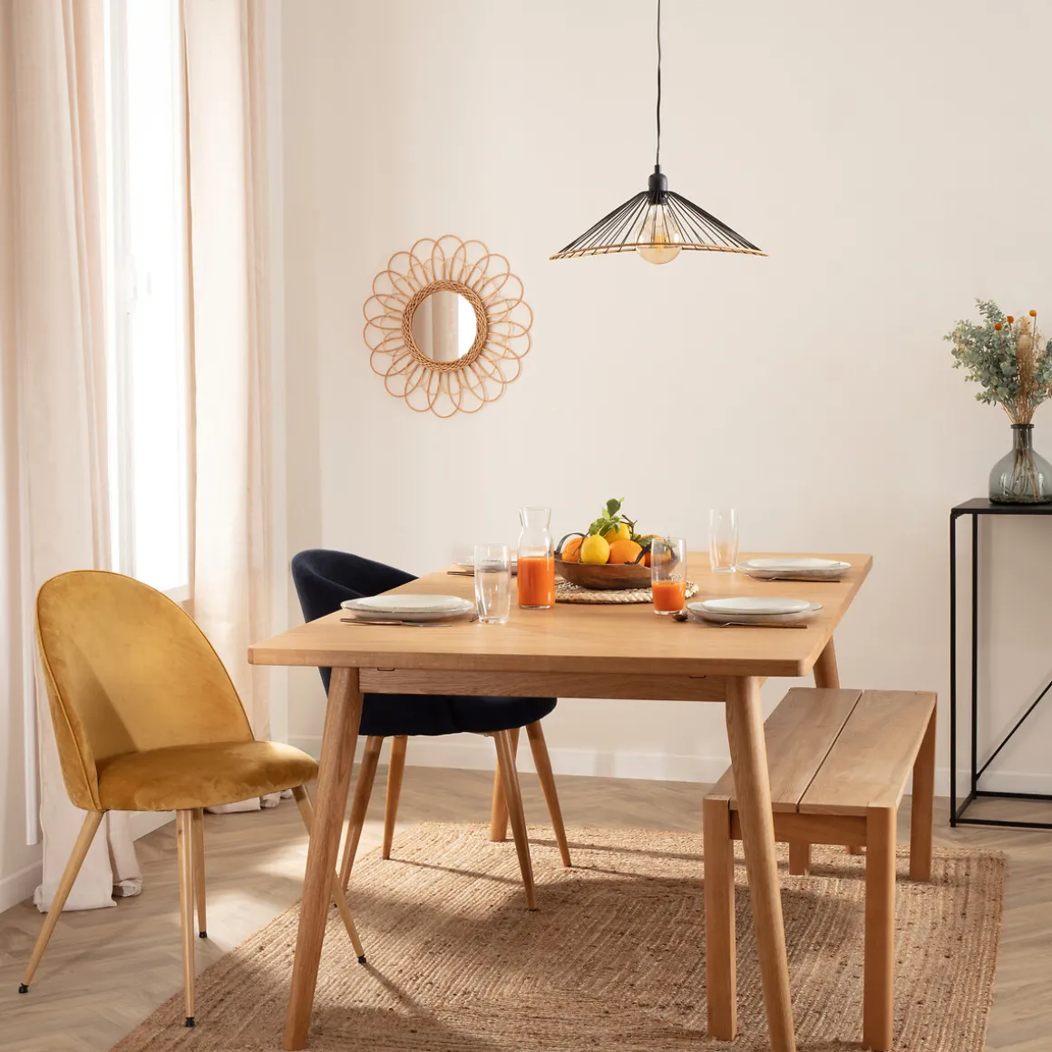 Chaise "Slano", pieds métal noir