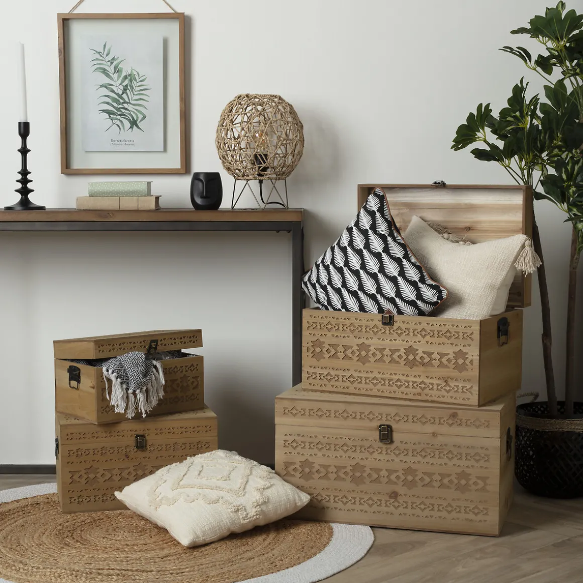 Coussin "Inca", coton tufté