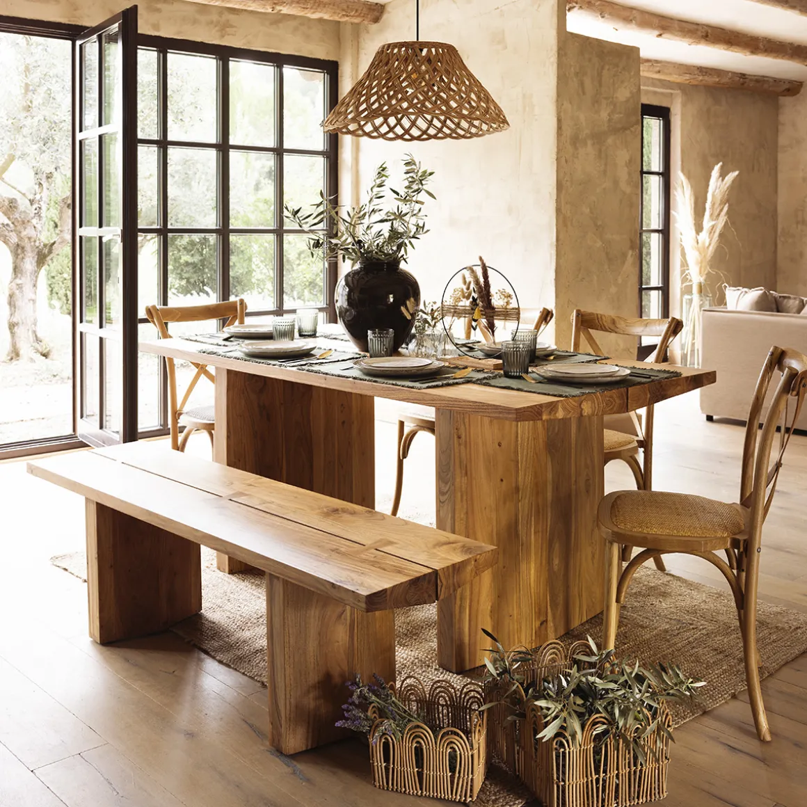 Déco à poser "Lourmarin", métal roseau