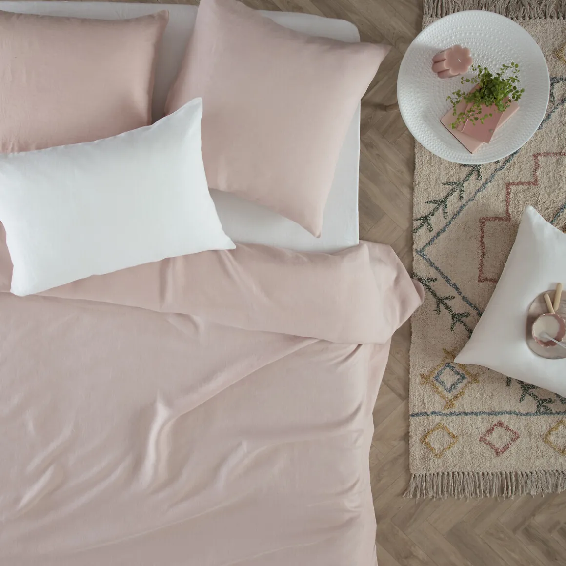 Drap-housse "Linah", lin lavé