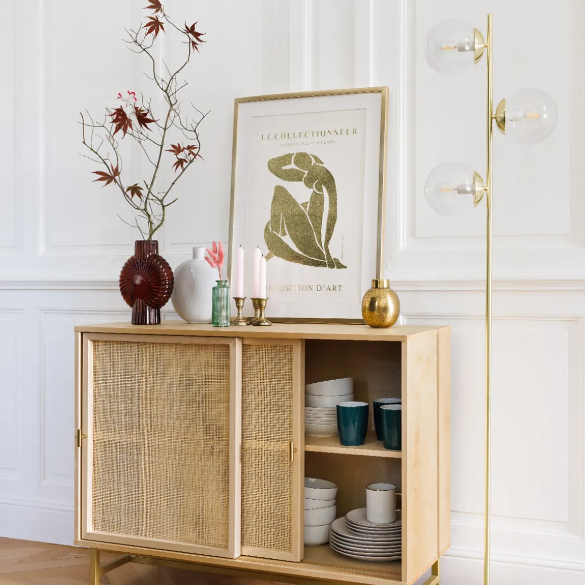 Lampadaire droit "Collectionneur"