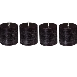 Lot de 4 bougies rustiques 