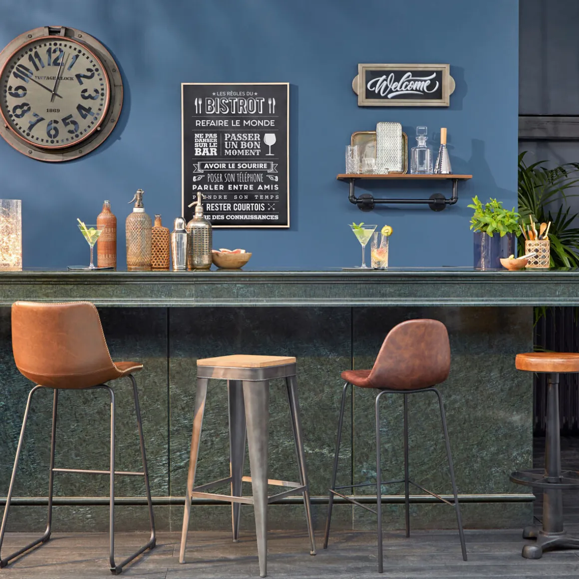 Lot de 2 chaises de bar "Lois"