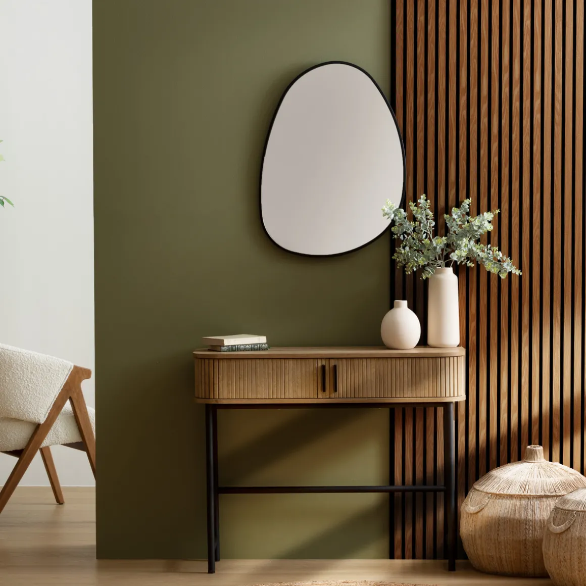 Lot de 3 panneaux décoratifs tasseaux bois Colva