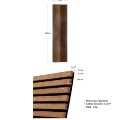 Lot de 3 panneaux décoratifs tasseaux bois Colva