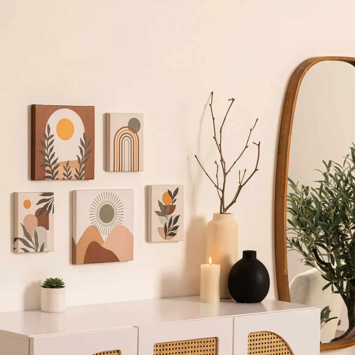 Lot de 5 toiles imprimées "Cynthia"