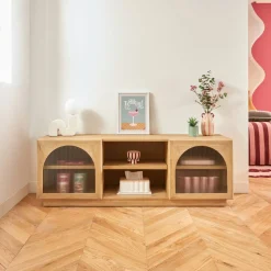 Meuble TV 2 portes 3 étagères "Lousada"