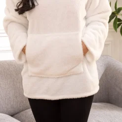 Plaid à manches capuche flanelle 