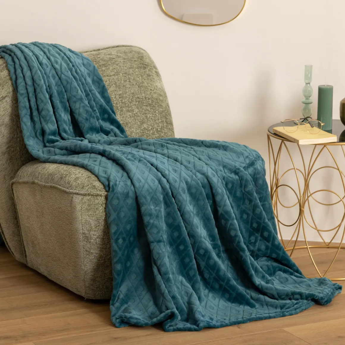 Plaid "3D Losange" flanelle