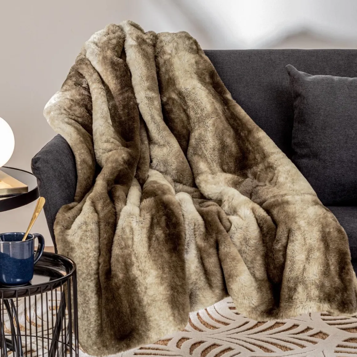 Plaid "Grizzli" fausse fourrure