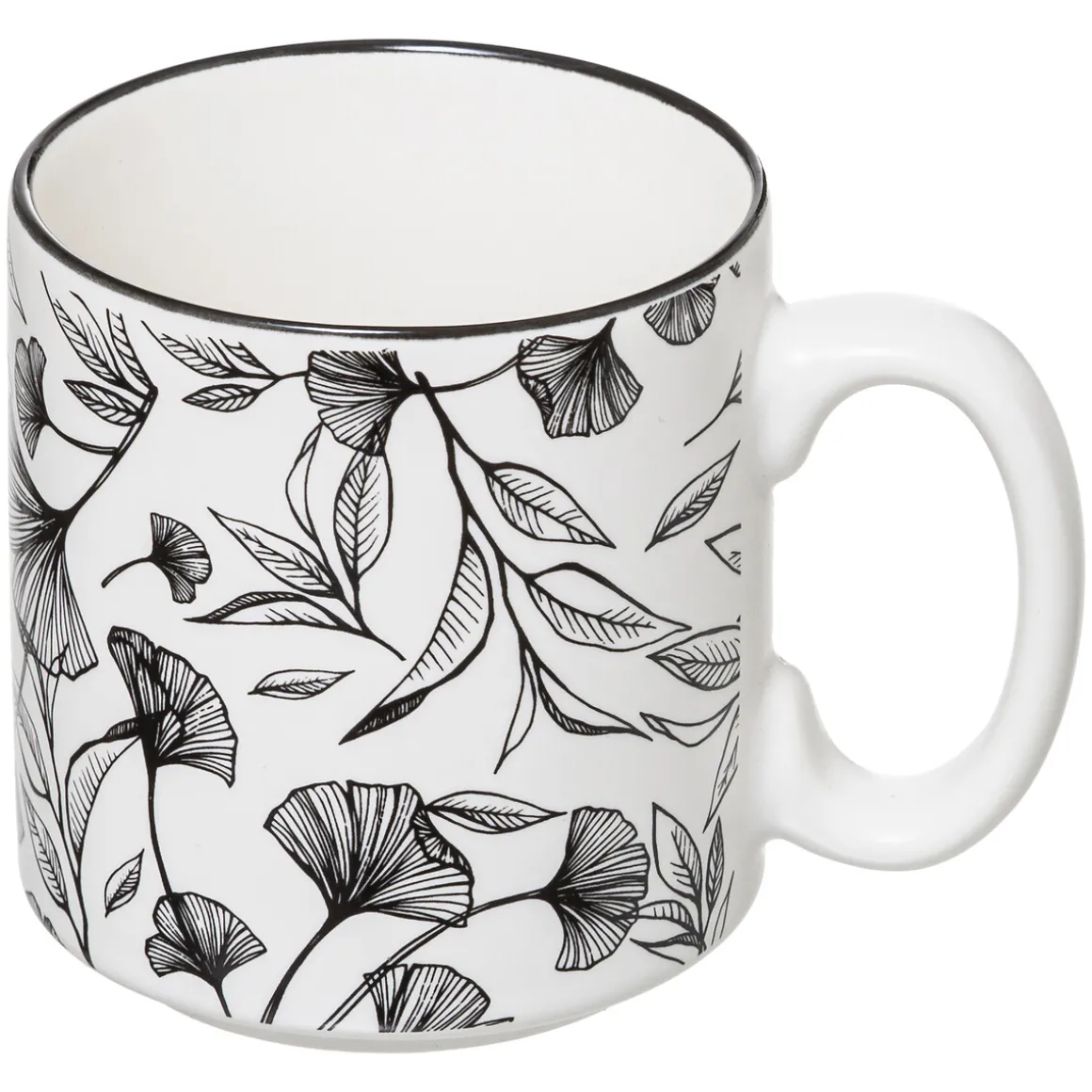 Rack 4 mugs "White Floral"