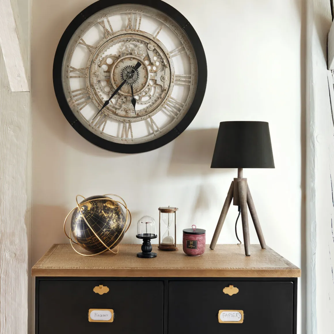 Sablier, métal et verre