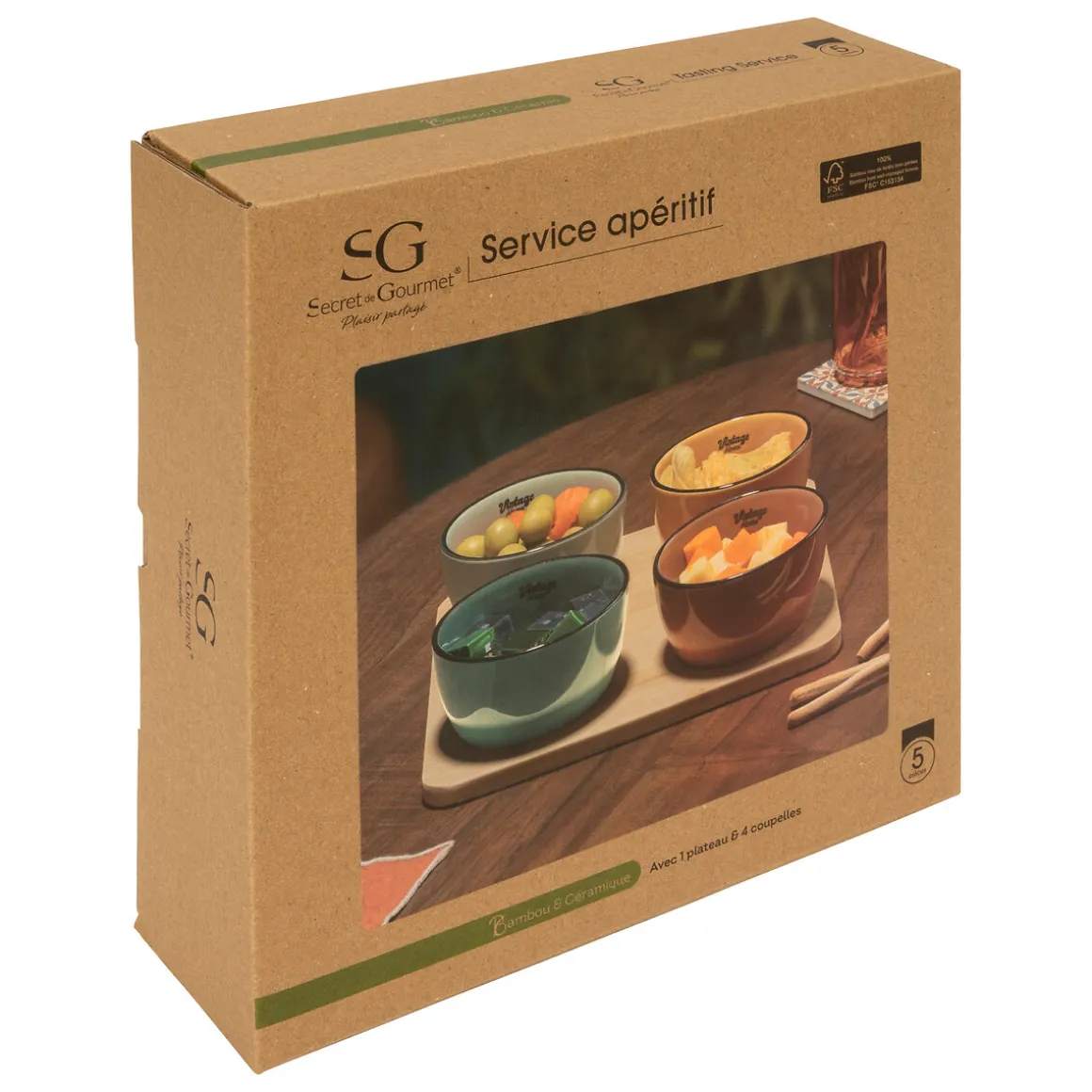 Service apéritif 5 pièces "Be Vintage"
