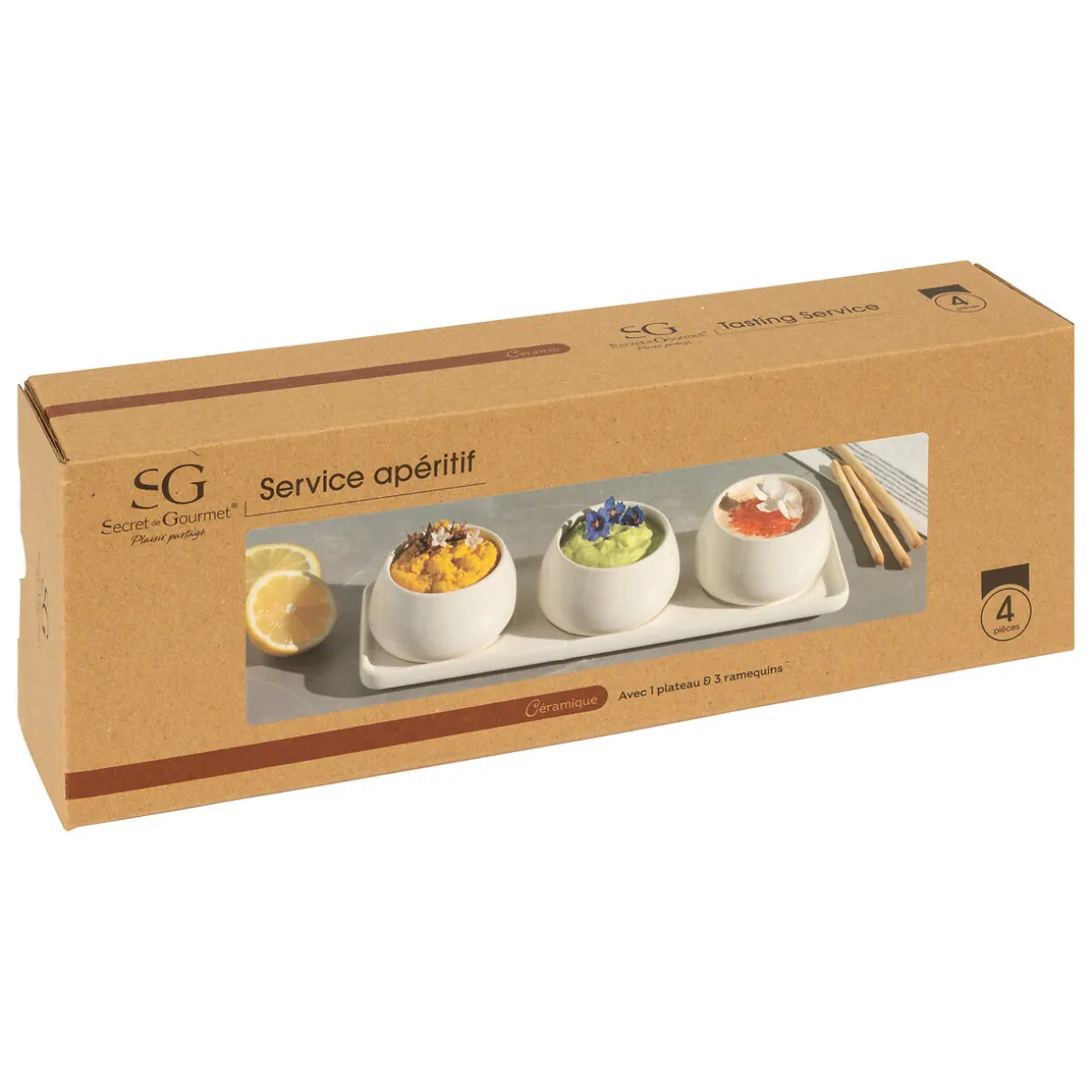 Service apéritif 4 pièces "Nora"