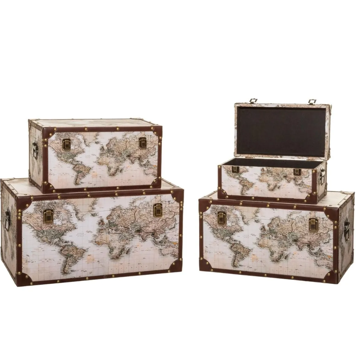 Set de 4 malles "Map Monde"