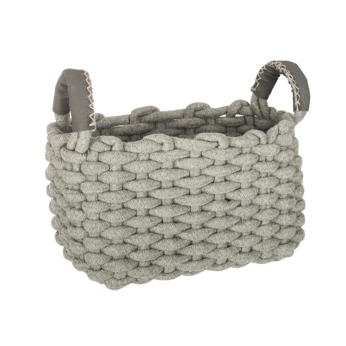 Set de 3 paniers à anses rectangulaires "Tricot"