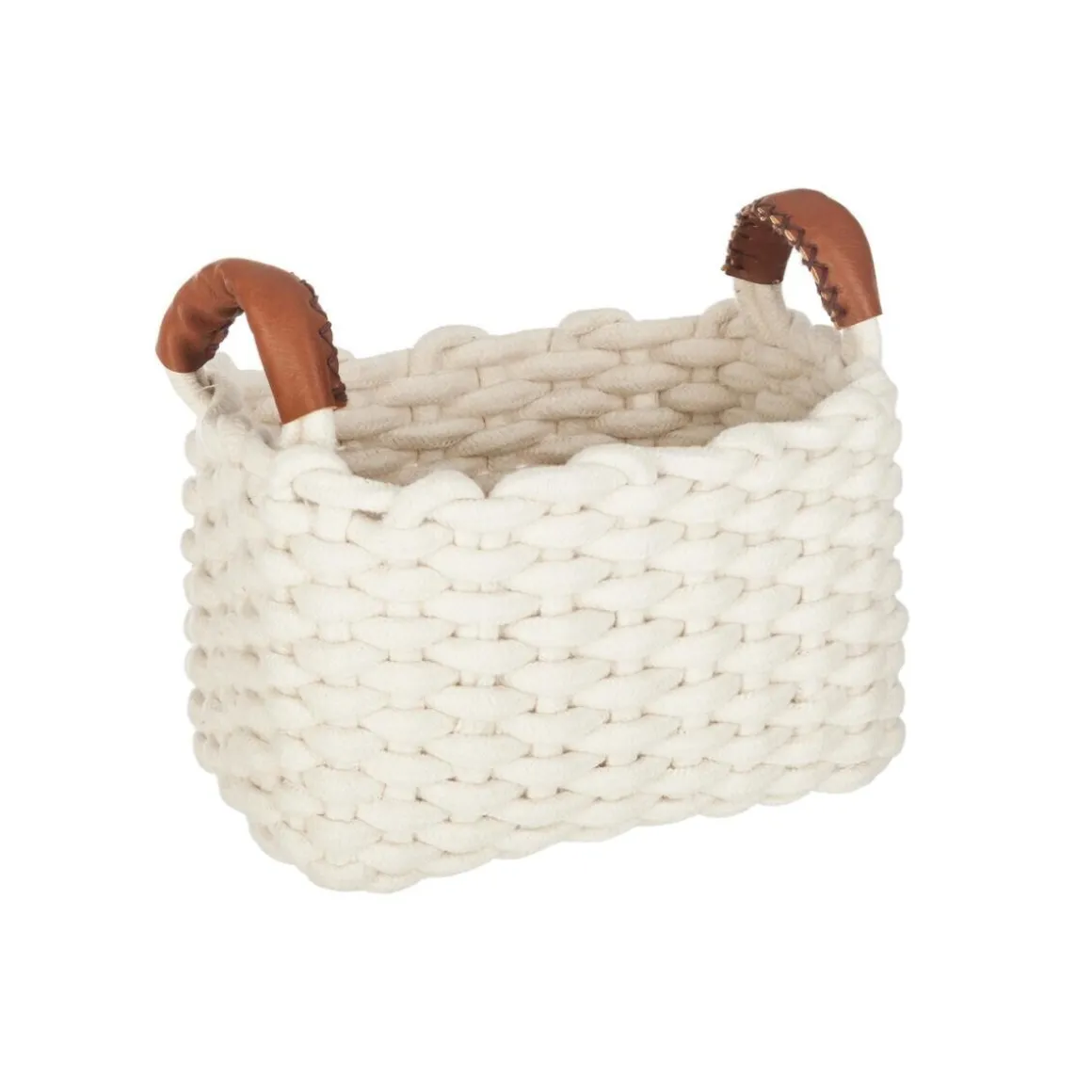 Set de 3 paniers à anses rectangulaires "Tricot"