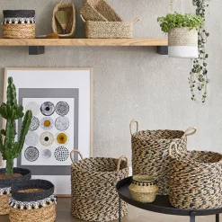 Set de 3 paniers à anses ronds "Etnik"