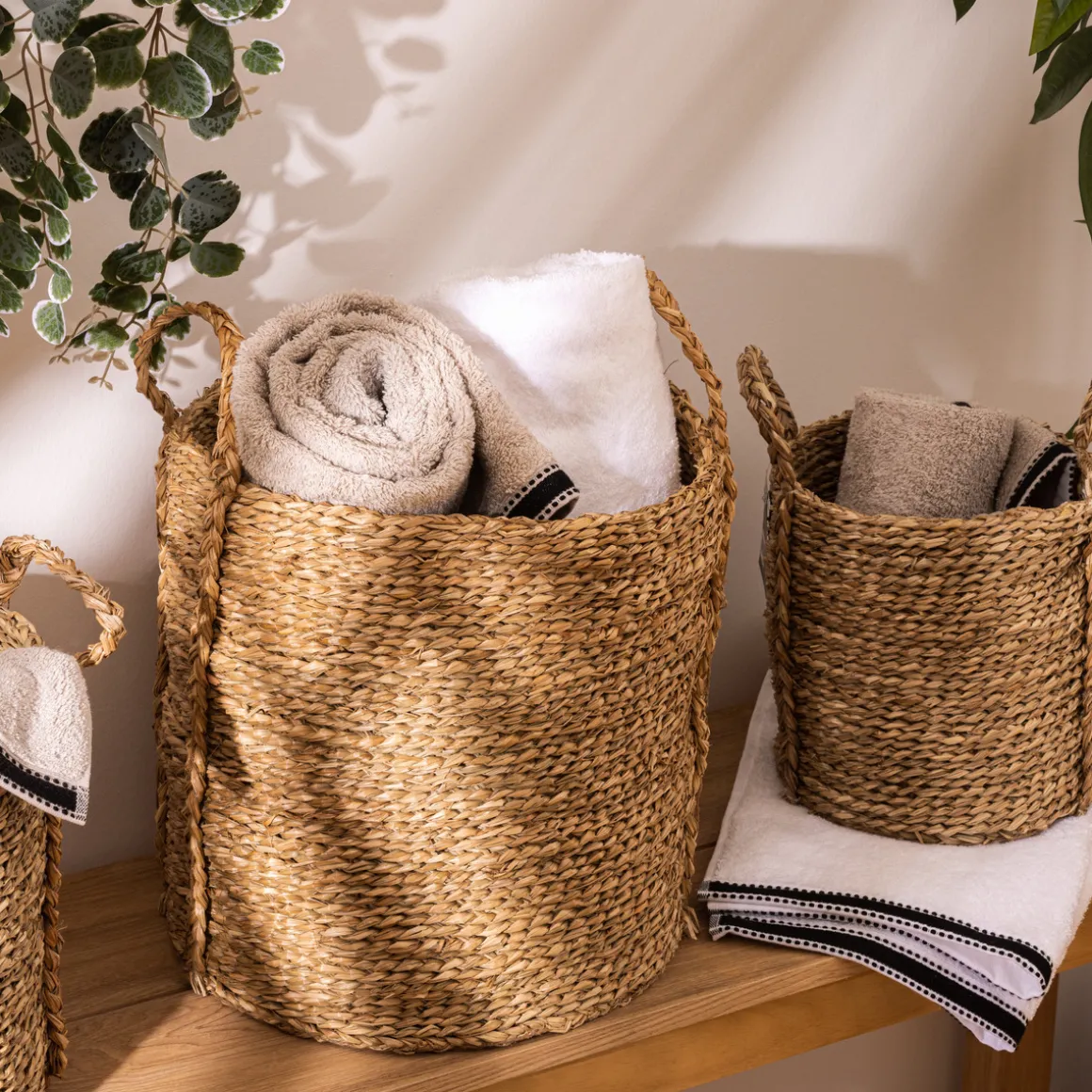 Set de 3 paniers à anses ronds