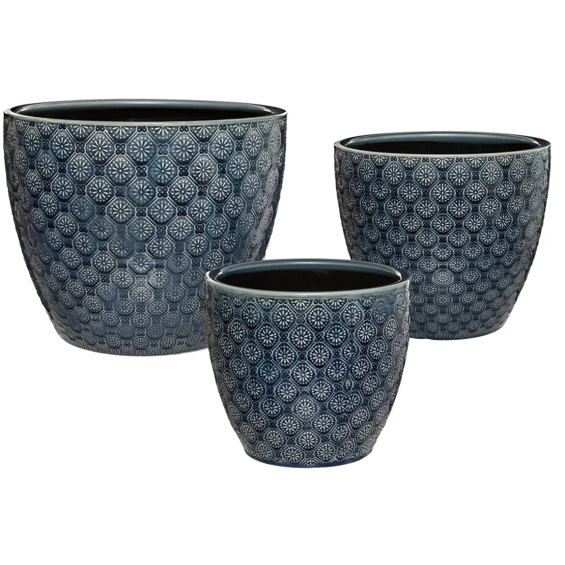 Set de 3 pots "Fleurs"