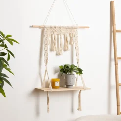 Étagère murale macramé