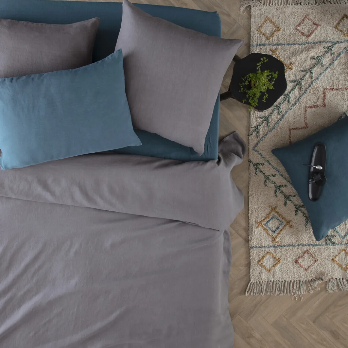 Taie d'oreiller "Linah", lin lavé