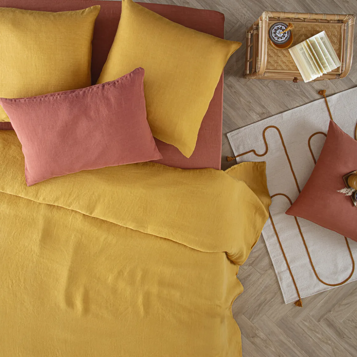 Taie d'oreiller "Linah", lin lavé