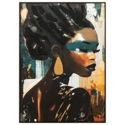 Toile peinte encadrée "Isia"