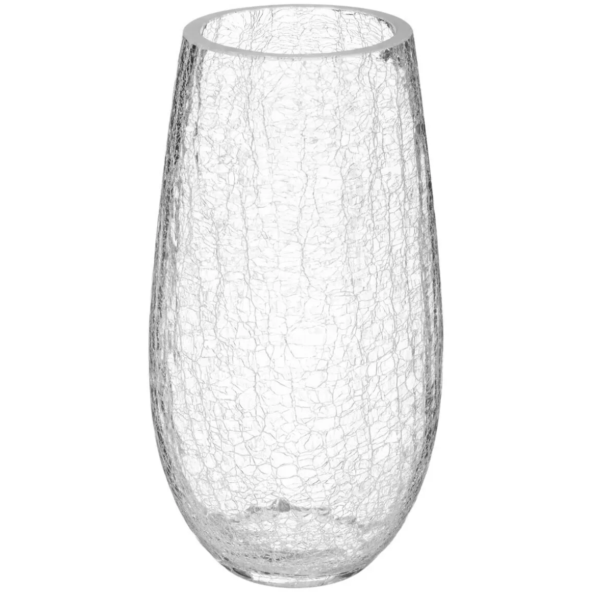 Vase bombé, verre craquelé