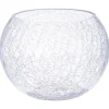 Vase boule, verre craquelé